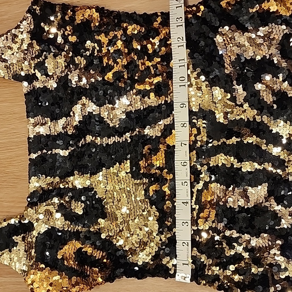Sequin Black and Gold Dress - Picture 5 of 15
